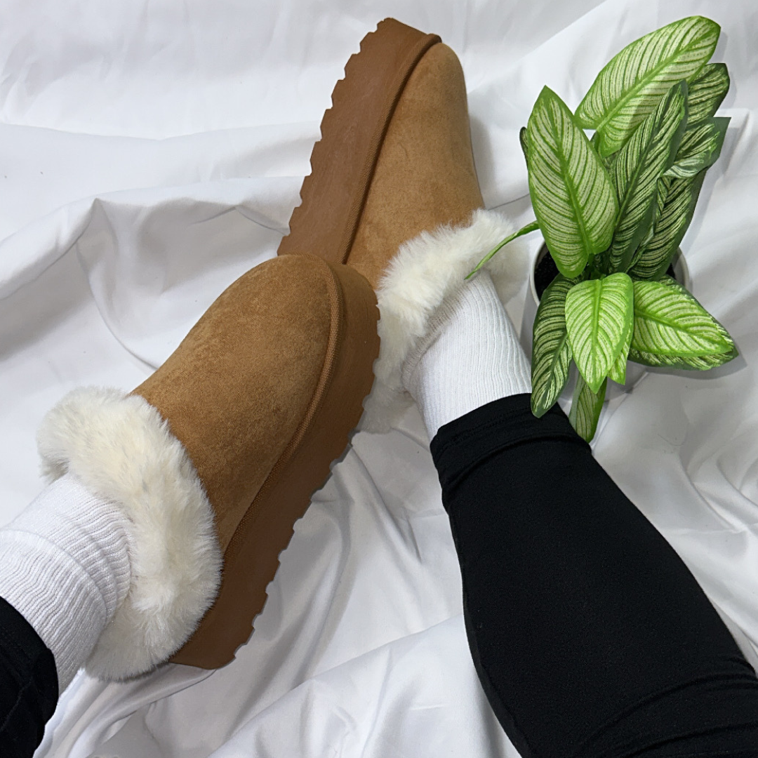 So Fluffy Slippers-Tan