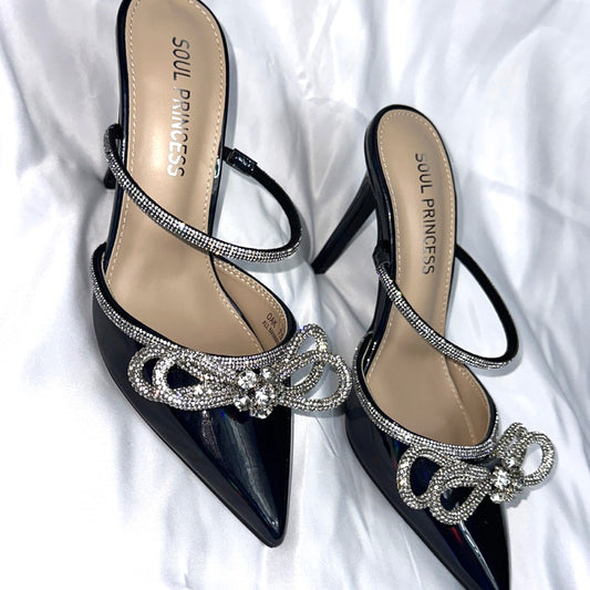 Princess Heel-Metallic Blck