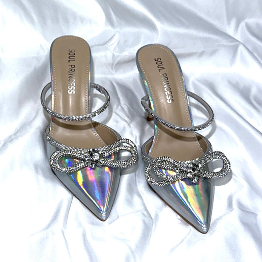 Princess Heel-Metallic Silver